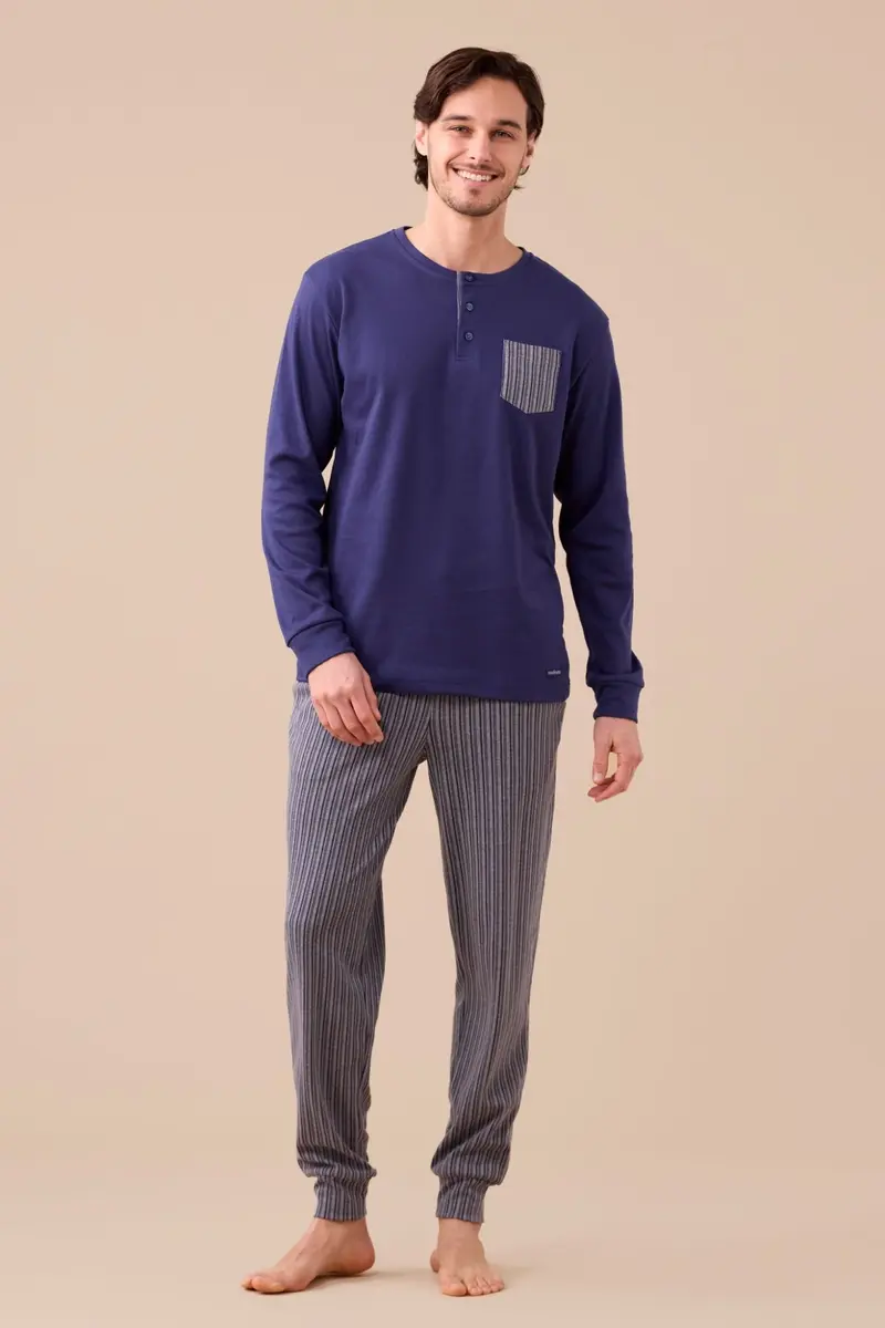Noi di Notte Pigiama Uomo Caldo Cotone Felpato FC3175AS