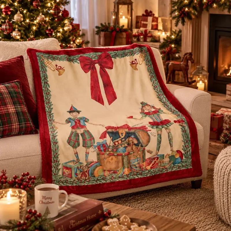 Nuvole di Stoffa Plaid con Scatola 130x160cm - Vintage Toys