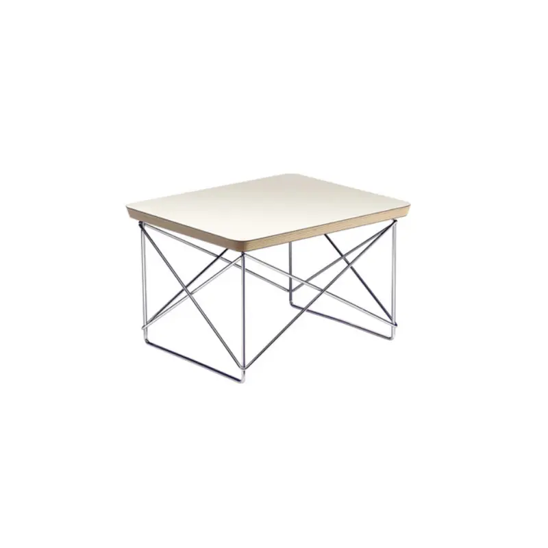 Occasional Table LTR top in HPL bianco e basamento cromato