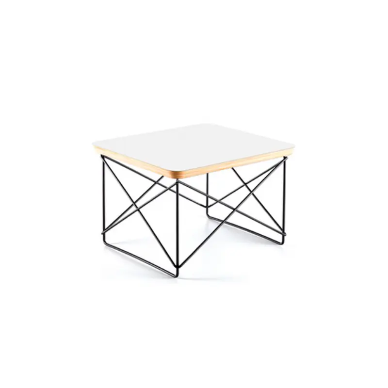 Occasional Table LTR top in HPL bianco e basamento nero