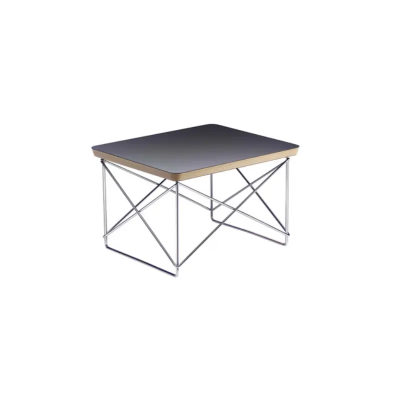 Occasional Table LTR top in HPL nero e basamento cromato