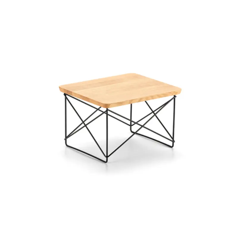 Occasional Table LTR top in rovere massello naturale e basamento nero