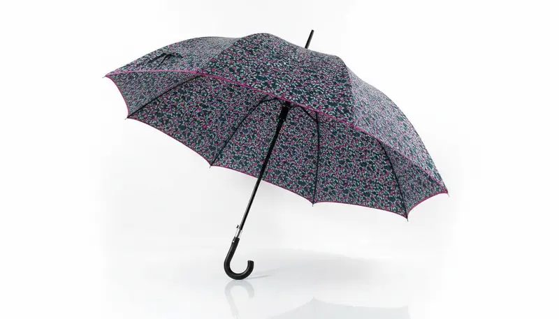 Ombrello Automatico Oliviero Monti a Fiori - Resistente al Vento con Manico Confortevole e Bordo Lilla