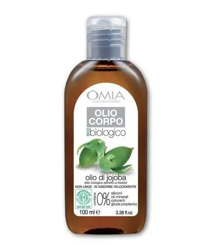 OMIA Laboratori Olio Corpo Eco Bio Olio di Jojoba 100ml | Idratante e Setificante per Pelle Secca e Ruvida | Estratto a Freddo | Certificato ICEA & Vegan