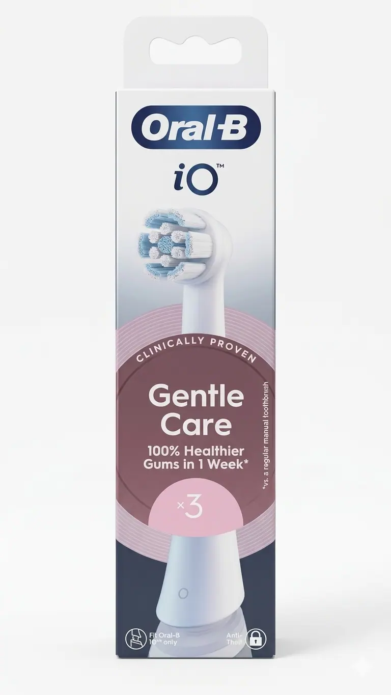 Oral-B iO Gentle Care Testine Ricambio Spazzolino Elettrico – Confezione da 3 Pezzi – Per Gengive Sensibili – 4000 Setole Extra Morbide – Originali Oral-B iO