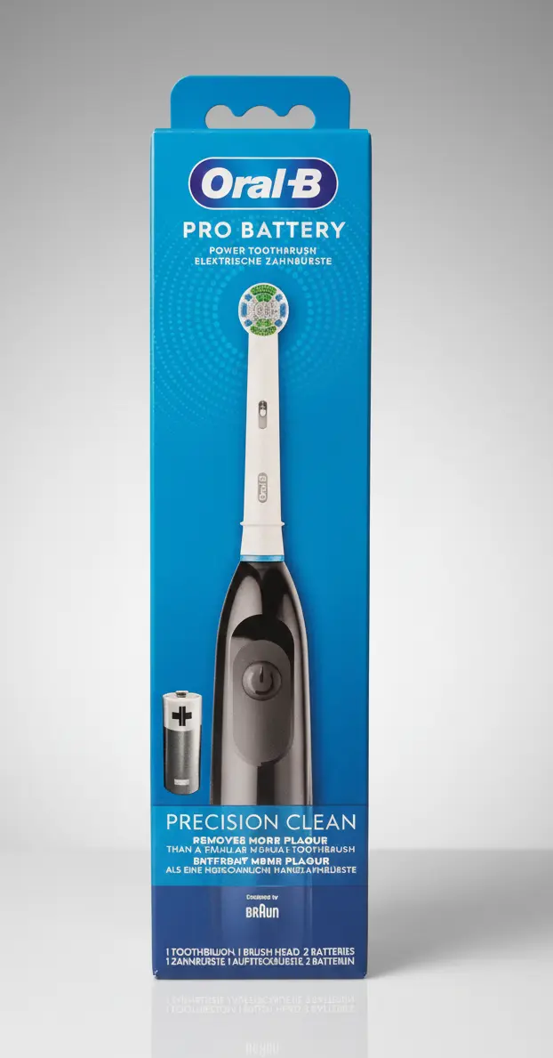 Oral-B PRO Battery Spazzolino Elettrico Precision Clean | Bianco o Nero | Rimuove Più Placca | Funzionamento a Batteria (Pile Incluse)