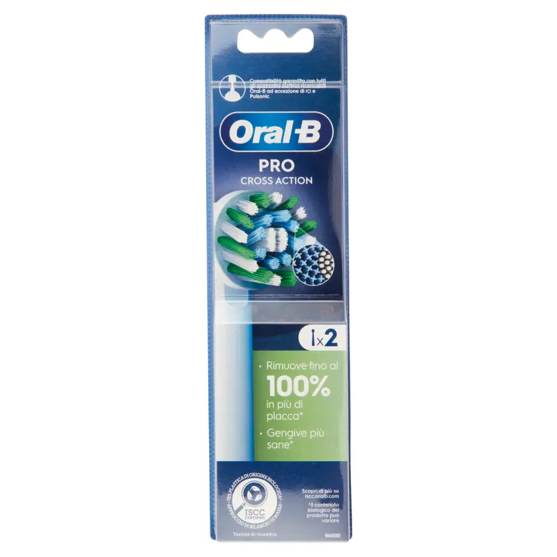Oral-B PRO Cross Action Testine di Ricambio Spazzolino Elettrico Allineamento Angolato – Disgrega la Placca Batterica e Ottimizza la Pulizia Interdentale Profonda