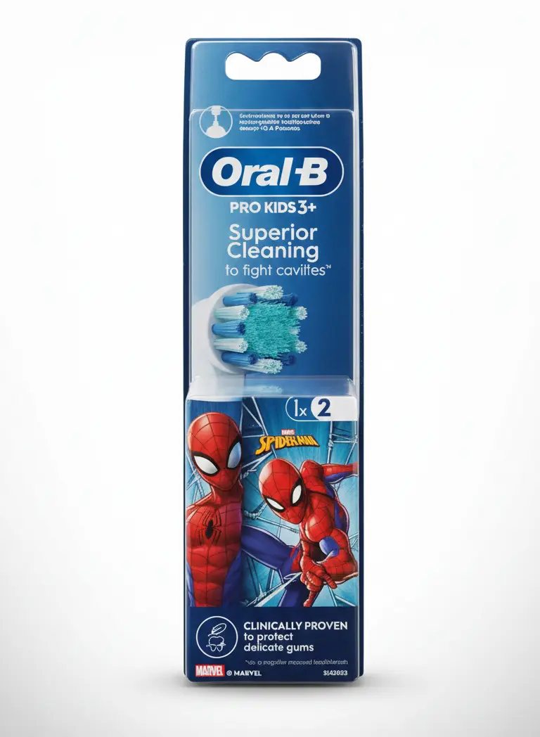 Oral-B PRO Kids 3+ Testine Ricambio Spider-Man Setole Extra-Morbide – Combatte le Carie Infantili e Protegge le Gengive Delicate dei Bambini