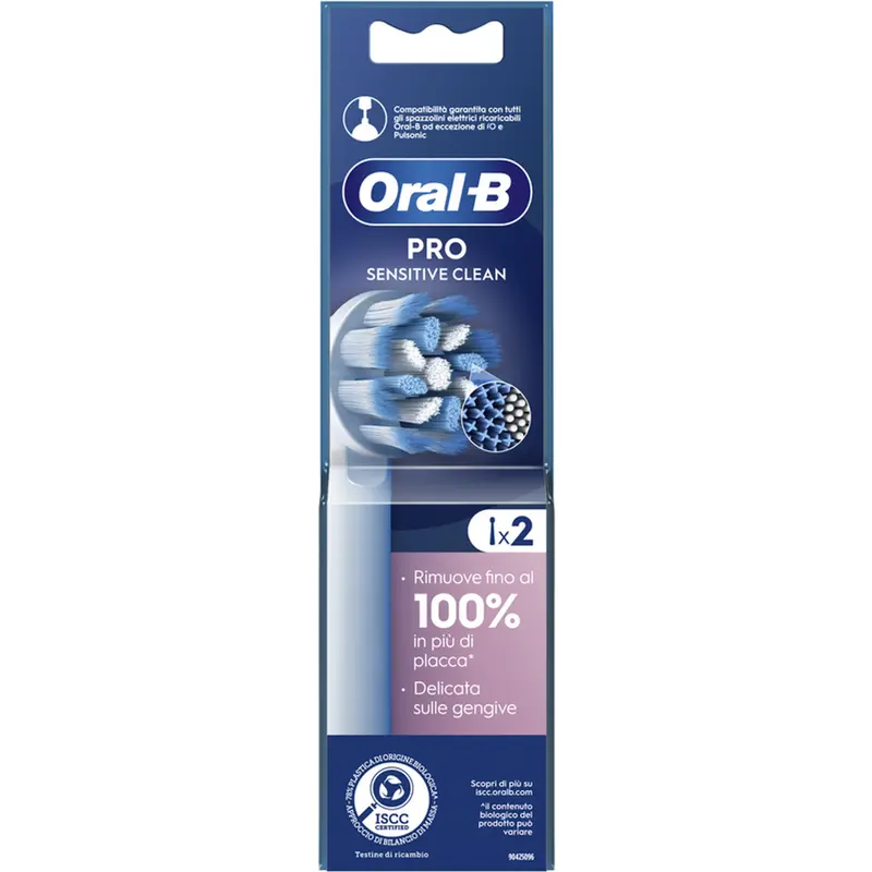 Oral-B PRO Sensitive Clean Testine di Ricambio Ultra Morbide Nylon – Protegge le Gengive Delicate e Rimuove fino al 100% di Placca Batterica