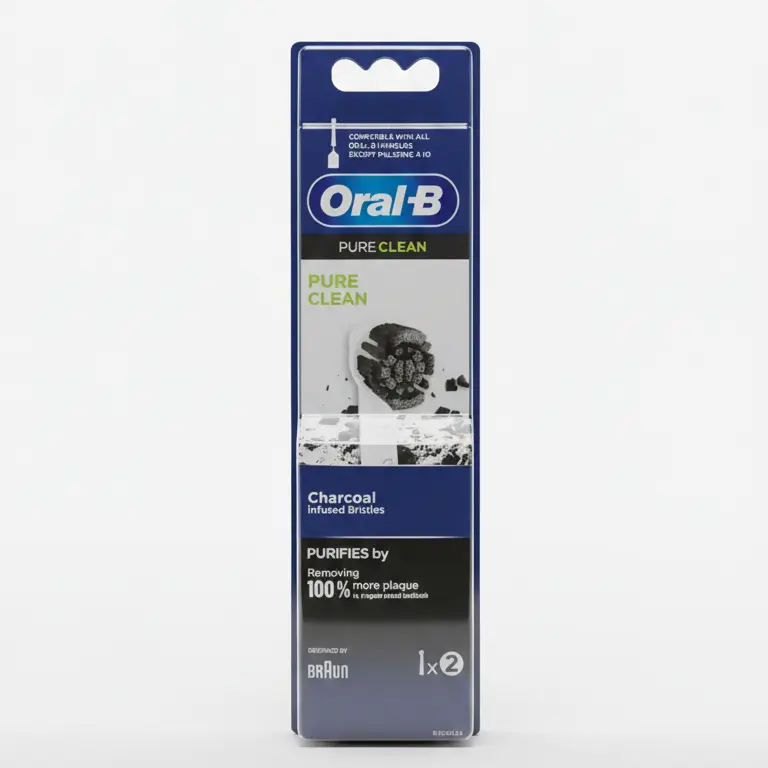Oral-B Pure Clean Charcoal Testine di Ricambio | Rimuove il 100% di Placca Extra | Setole Infuse con Carbone Attivo | Compatibile Oral-B