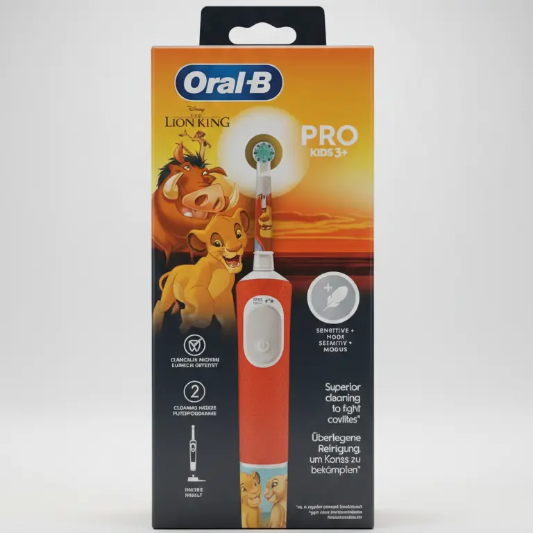 Oral-B Spazzolino Elettrico Ricaricabile PRO Kids 3+ Disney Re Leone | Pulizia Superiore Anti-Carie | 2 Modalità | Timer 4 Zone