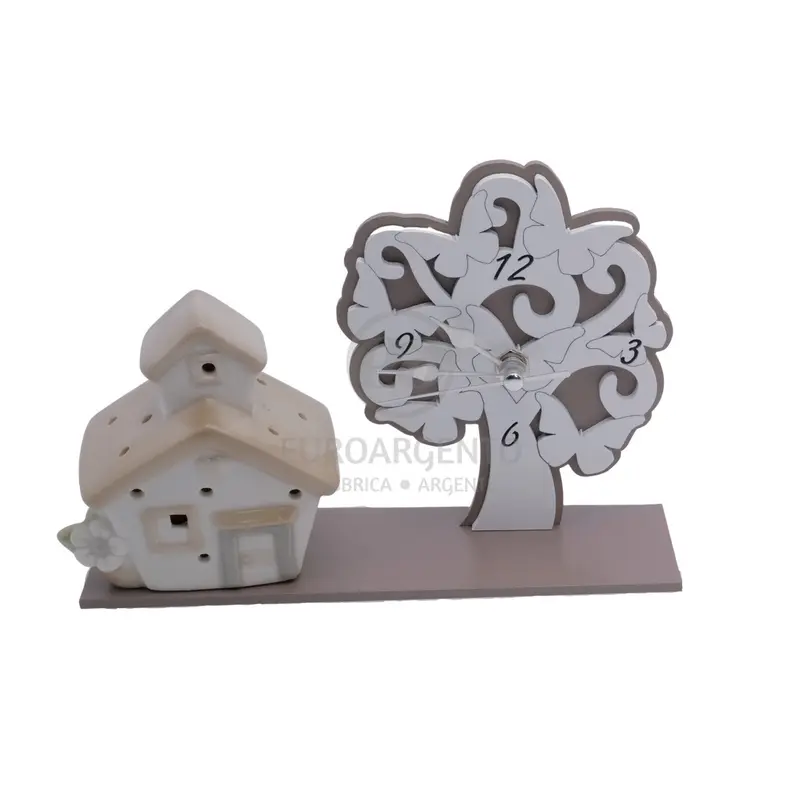 Orologio albero della vita con casetta (con led).
