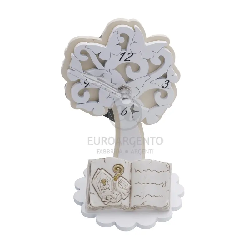 Orologio albero della vita con libro simbolo cresima