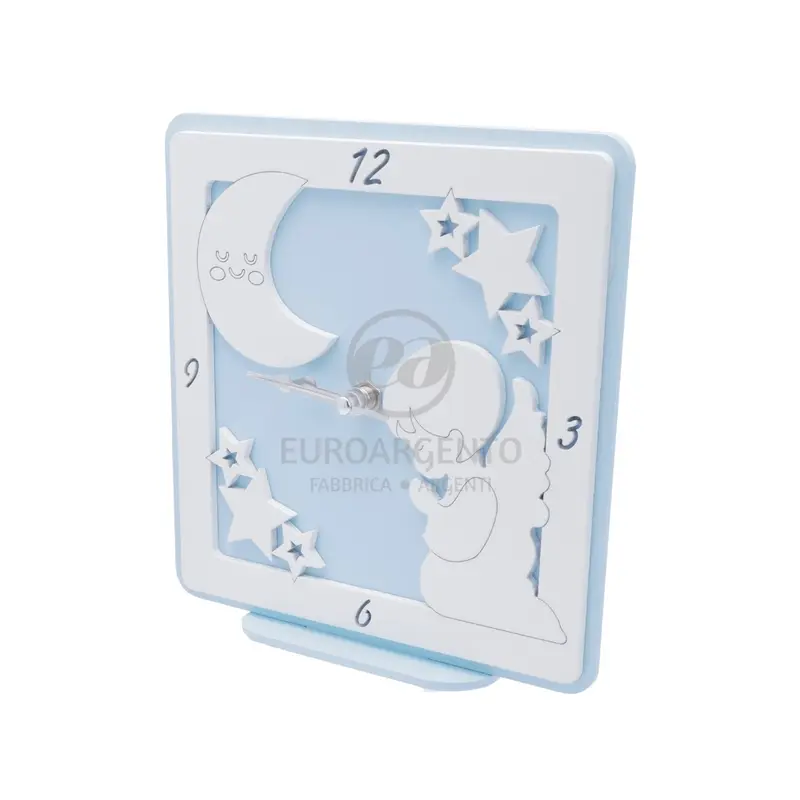 Orologio da tavolo con angioletto 17x17 (azzurro)