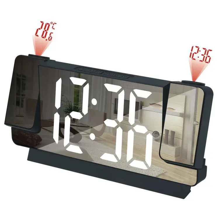 Orologio digitale elettronico multifunzione DS-3822LP con schermo LED a doppia proiezione e specchio.