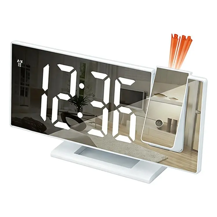 Orologio elettronico digitale multifunzione con ampio display e proiezione a specchio a LED DS-3618LP, sveglia digitale con funzione multifunzione.
