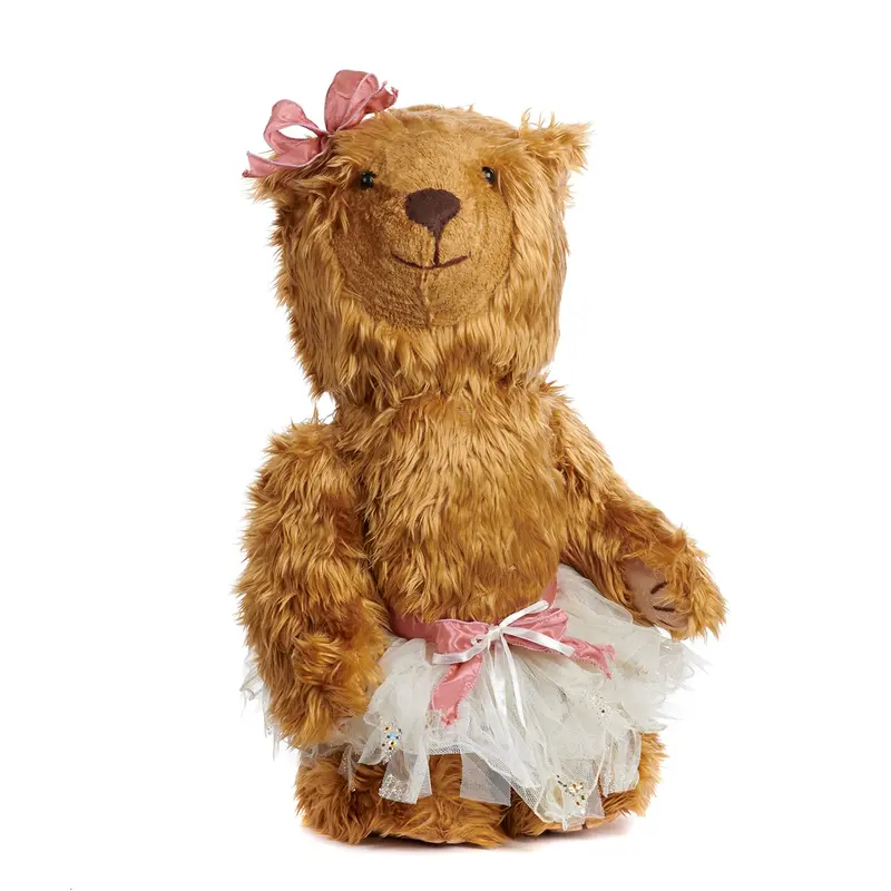 Orsetta Ballerina in Peluche Marrone e Crema con Tutù in Pizzo – Goodwill, 55cm