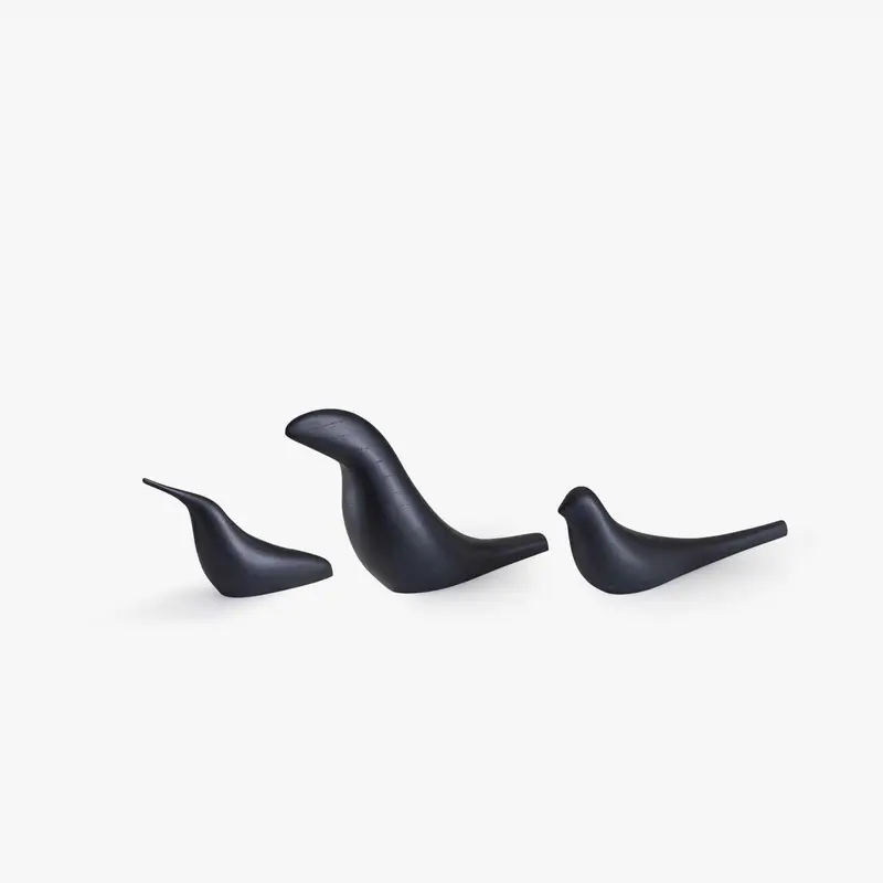 Pájaros set di 3 uccellini decorativi neri