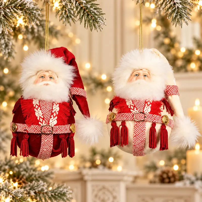 Palla di Natale con Babbo Natale Rosso o Bianco Collezione Lapland Winter – Goodwill, Ø 18cm
