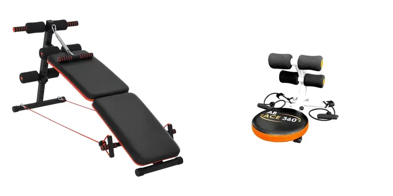 panca per addominali inclinata ab crunch bench + AB ACE 360 rotativo