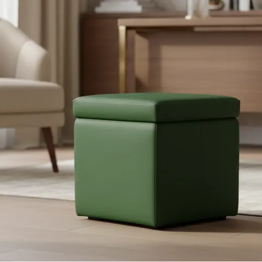 PANDORA 42 ECO, Pouf Contenitore Poggiapiedi in Ecopelle 42x42 h42