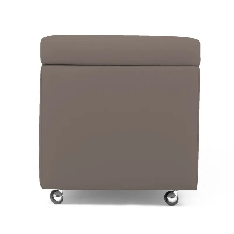 PANDORA 42 ECO SWING, Pouf Contenitore Poggiapiedi Ecopelle con Ruote 42x42 h42