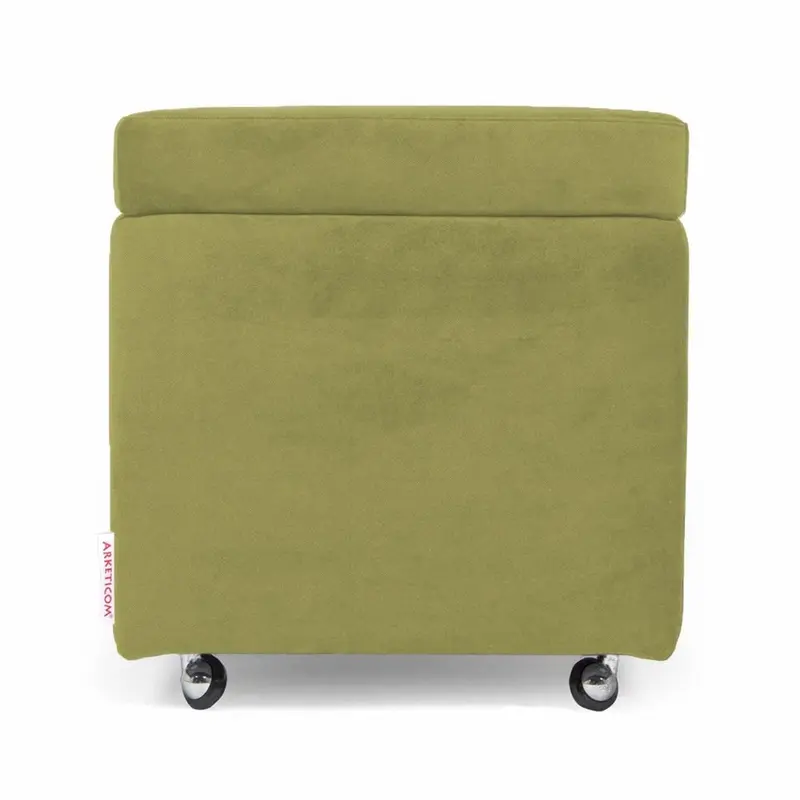 PANDORA 42 MF SWING, Pouf Contenitore Poggiapiedi Microfibra con Ruote 42x42 h42