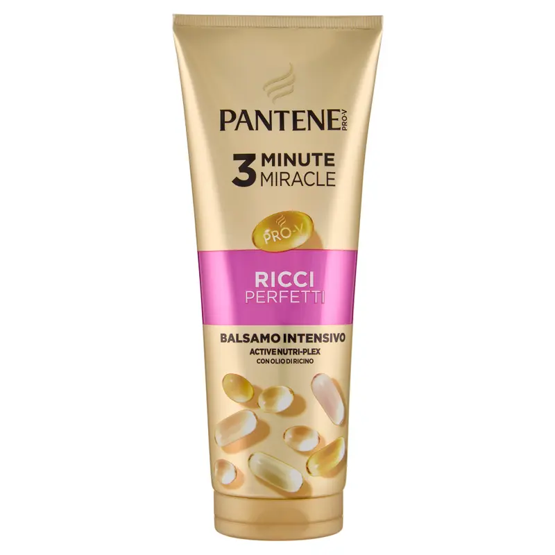 Pantene Pro-V 3 Minute Miracle Balsamo Intensivo Ricci Perfetti 220ml | Con Olio di Ricino e ActiveNutri-Plex | Definizione Anti-Crespo e Idratazione Profonda in 180 Secondi