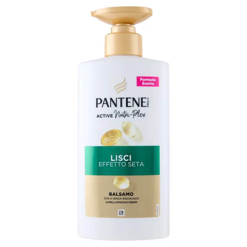 Pantene Pro-V Balsamo Lisci Effetto Seta 500ml – Active Nutri-Plex per Capelli Opachi e Crespi