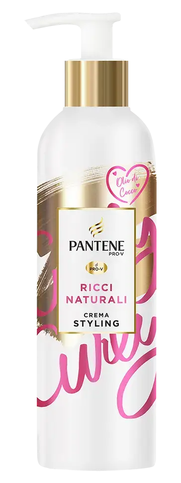 Pantene Pro-V Crema Styling Ricci Naturali 235ml – Trattamento Senza Risciacquo con Olio di Cocco – Definizione Anti-Crespo 24h e Protezione Termica