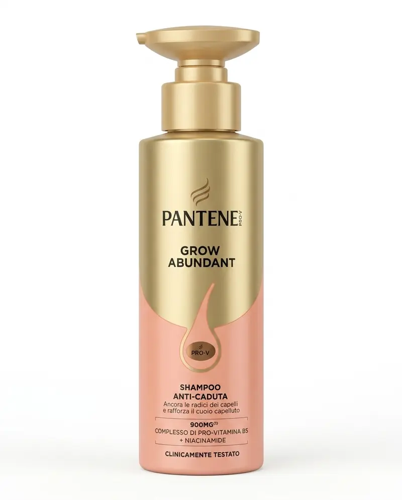 Pantene Pro-V Grow Abundant Shampoo Anti-Caduta 290ml Pro-Vitamina B5 Niacinamide – Capelli Più Forti e Folti in 8 Settimane