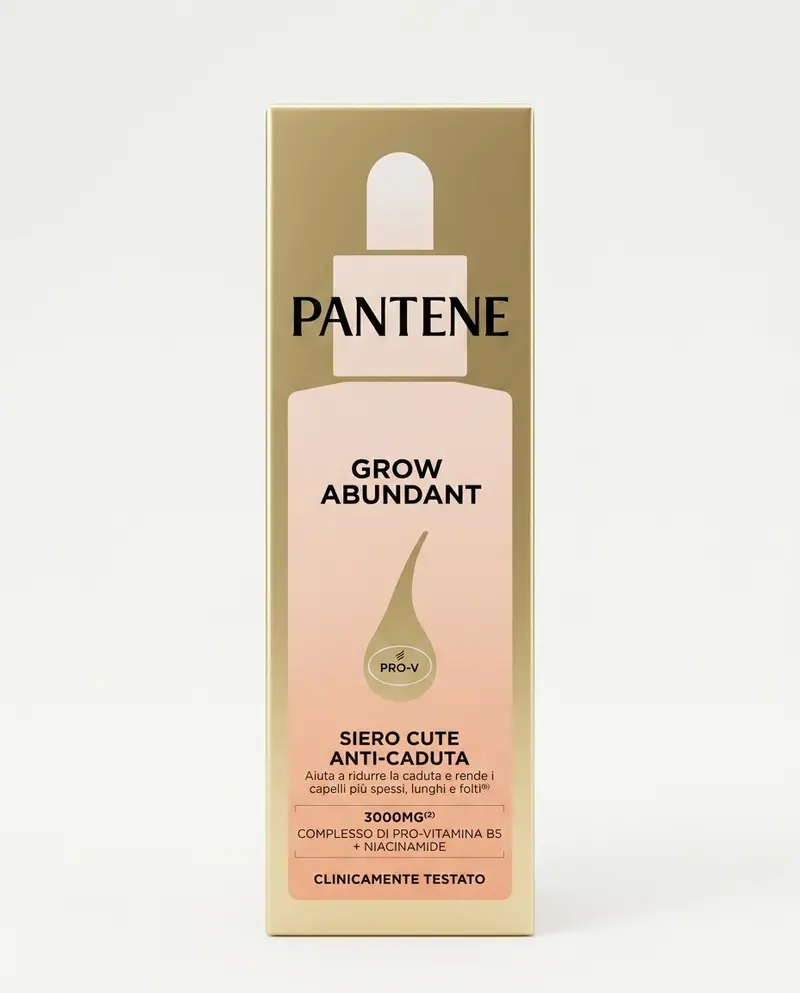 Pantene Pro-V Grow Abundant Siero Cute Anti-Caduta 60ml 3000mg Pro-V B5 e Niacinamide – Ancoraggio alla Radice e Capelli Più Folti in 8 Settimane