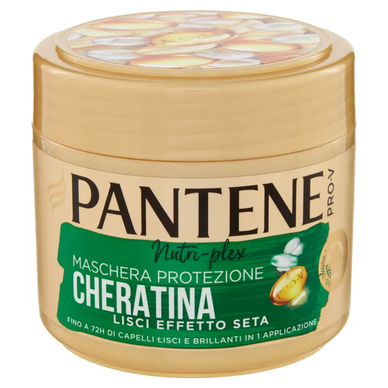 Pantene Pro-V Maschera Capelli Lisci Effetto Seta 300ml | Trattamento Active Nutri-Plex con Protezione Cheratina | Maschera Intensiva Anti-Crespo e Disciplinante