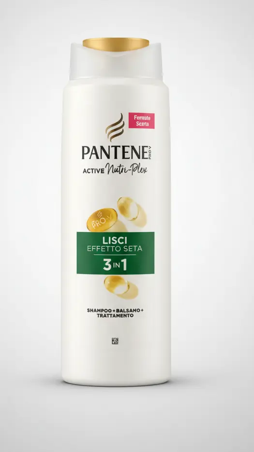 Pantene Shampoo 3in1 Lisci Effetto Seta 625 ml | Formato Scorta | Shampoo, Balsamo e Trattamento | Active Nutri-Plex Pro-V