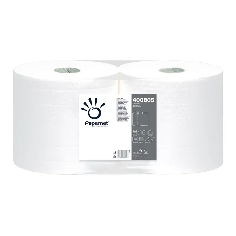 PAPERNET BOBINA CARTA ASCIUGATUTTO INDUSTRIALE 2 ROTOLI 2 VELI 568 STRAPPI FORMATO PROFESSIONALE