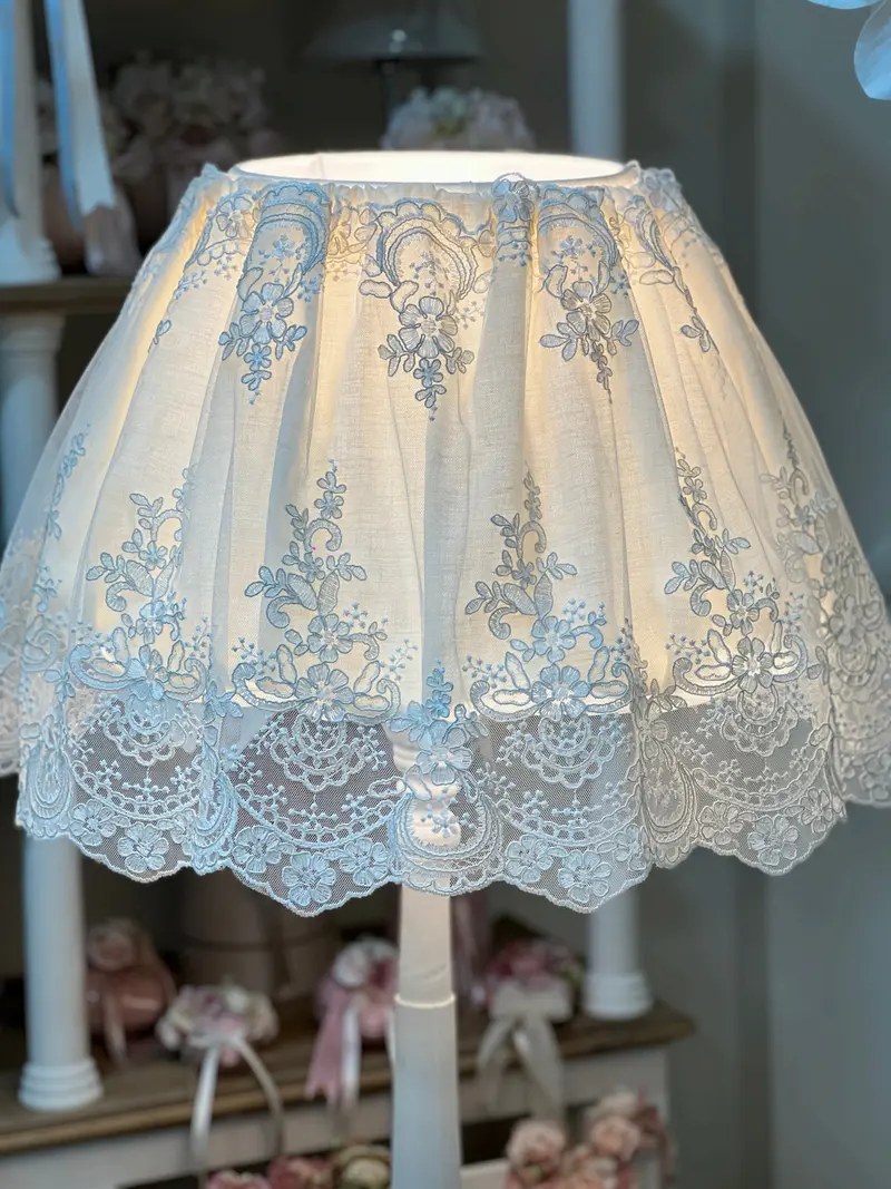 Paralume Piantana Marika in Tessuto – Mata Creazioni, 50 cm