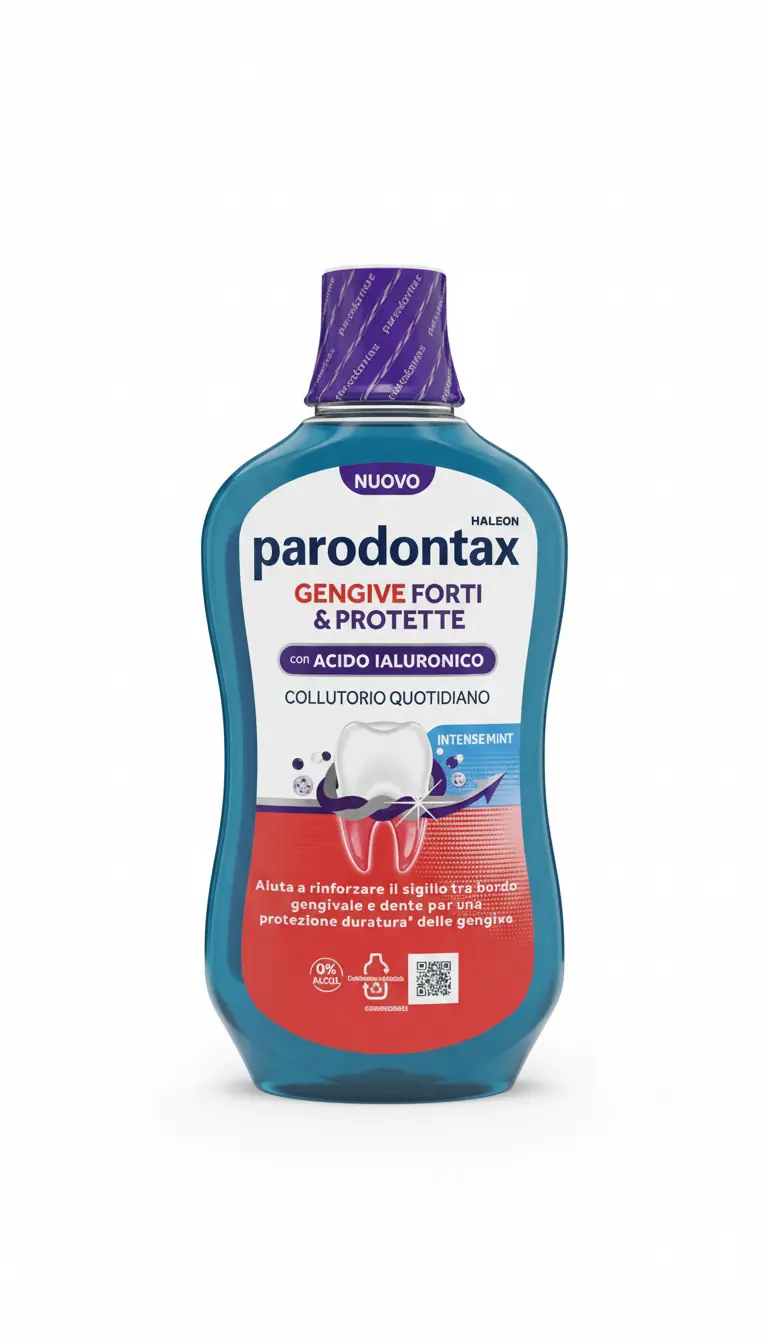 Parodontax Collutorio Gengive Forti & Protette 500 ml | Formula con Acido Ialuronico | 0% Alcol | Protezione Bordo Gengivale e Azione Antiplacca