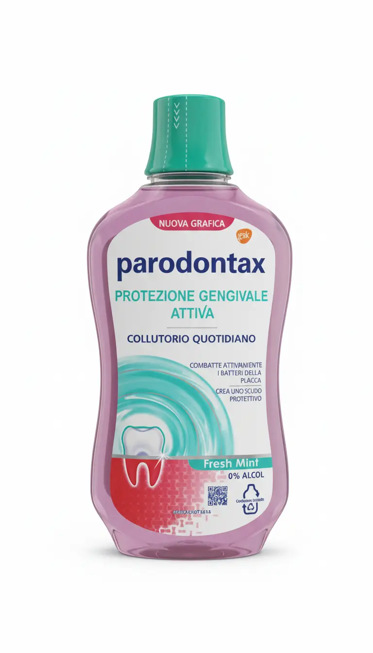 Parodontax Collutorio Protezione Gengivale Attiva 500 ml | Difesa Anti-Placca e Rinforzo Smalto | Gusto Fresh Mint | Formula 0% Alcol Senza Bruciore