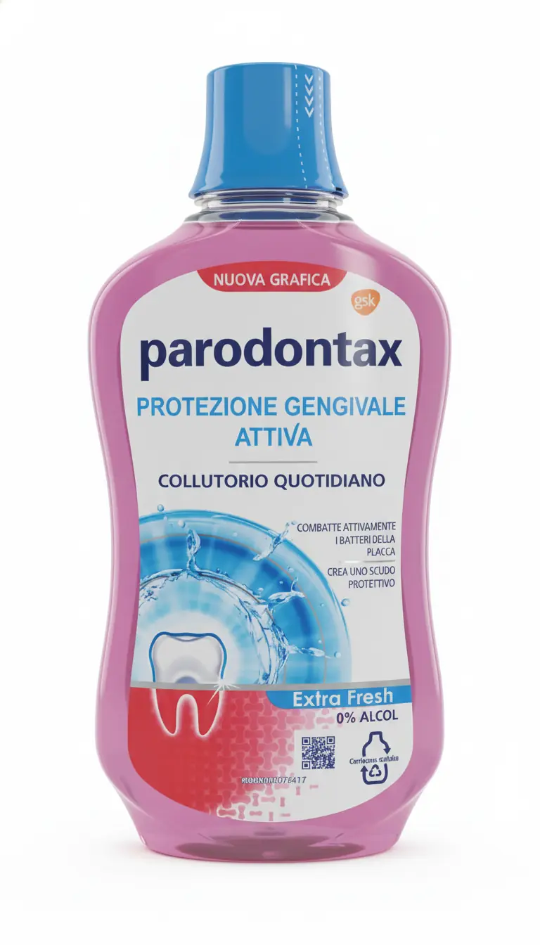 Parodontax Collutorio Protezione Gengivale Attiva 500 ml | Difesa Intensiva Anti-Placca e Tartaro | Formula Extra Fresh 0% Alcol | Igiene Orale Quotidiana Superiore