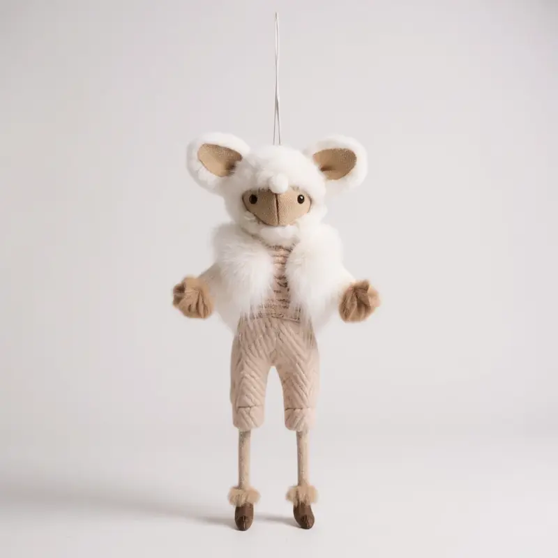 Pecora Decorativa Natalizia da Appendere Maschio o Femmina by Blanc MariClò, H 45 cm