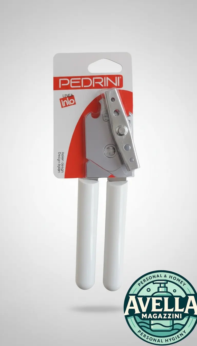 Pedrini Lillo Apriscatole 2-in-1 Acciaio Inox e Plastica Ergonomica – Apribottiglie Integrato