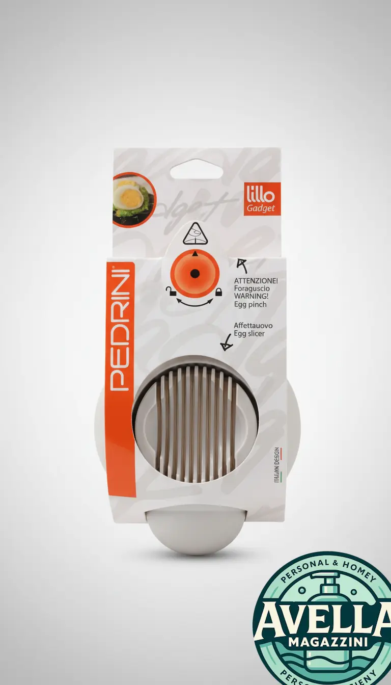 Pedrini Lillo Gadget - Affettauovo e Foraguscio 2-in-1 | Utensile Essenziale per Uova Sode, Lama a Filo, Design Italiano