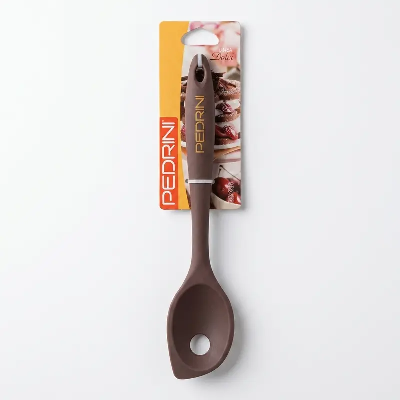 Pedrini Linea Dolci Spatola per Dolci in Morbido Silicone con Foro 03GD233 | Scraper per Impasti e Creme | Lavabile in Lavastoviglie