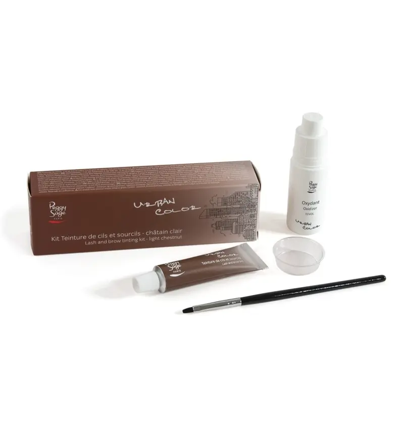 Peggy Sage Urban Color Kit Tintura Ciglia e Sopracciglia Castano Chiaro | Colore Intenso, Maschera Peli Bianchi, Kit Completo