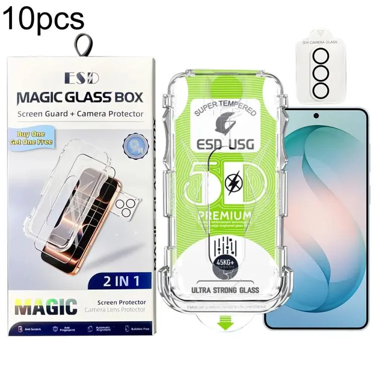 Pellicola vetro temperato 5D per Galaxy S26+ 5G con supporto antipolvere