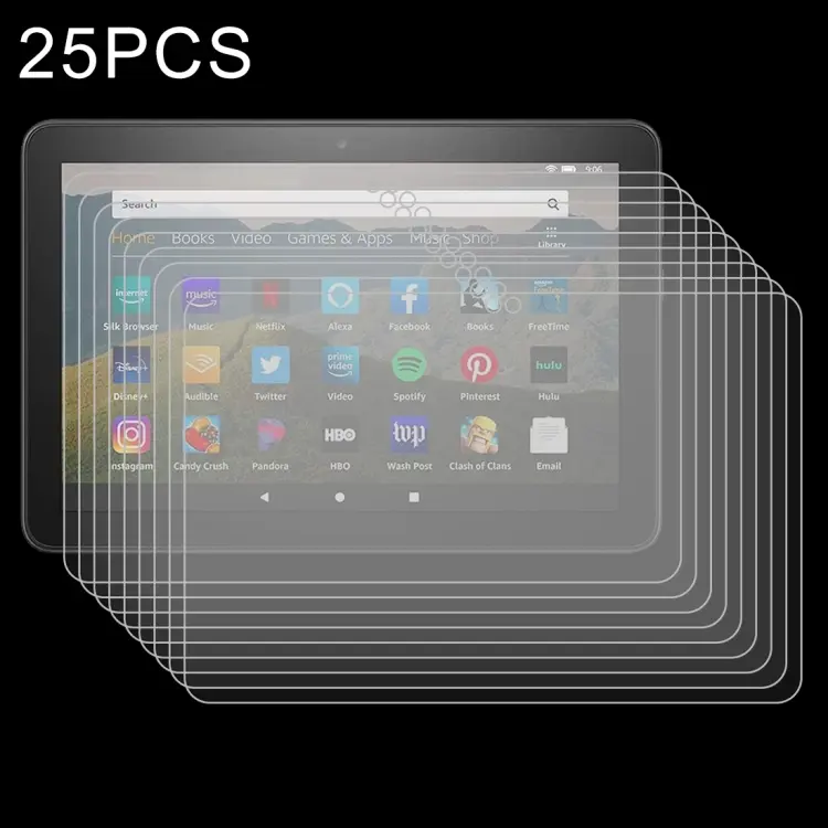 Pellicola vetro temperato antideflagrante 9H 0,3 mm per Kindle Fire HD 8 Plus