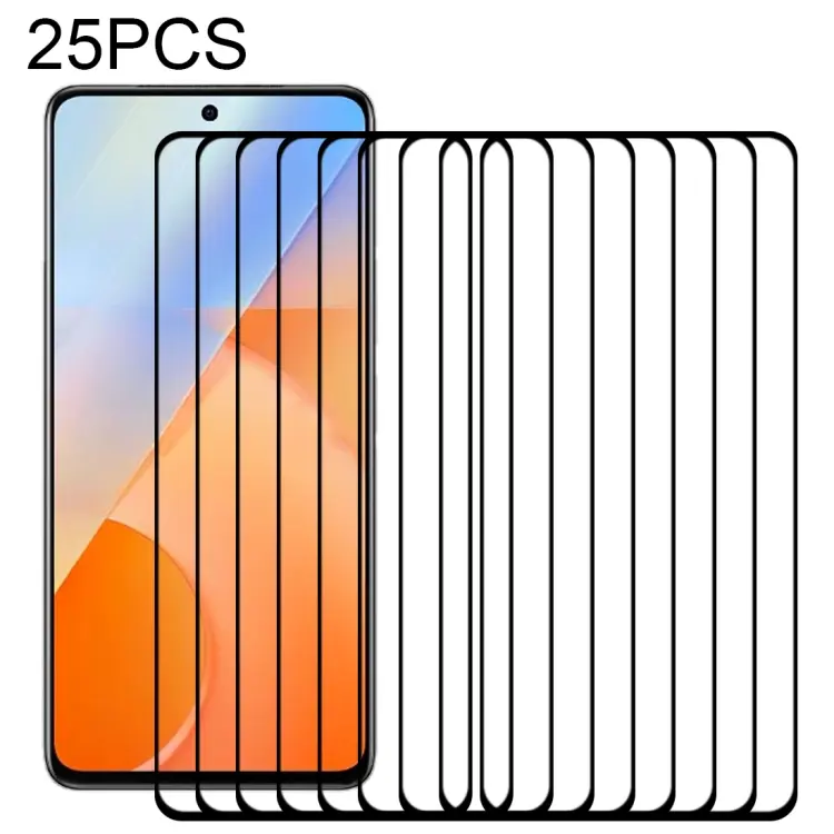 Pellicola vetro temperato copertura completa 25 pezzi per vivo iQOO Z5, vivo