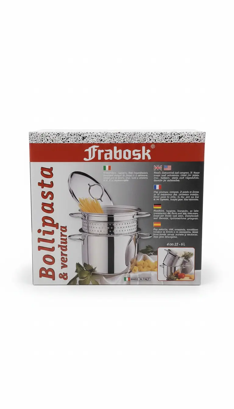 Pentola Pasta Frabosk Bolli Pasta & Verdura | Ø 22cm, 6 Litri, Acciaio INOX