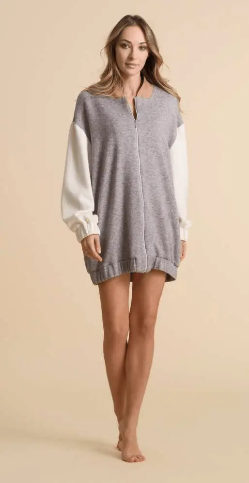 Pepita Cardigan con Zip in Viscosa Mimi 5042