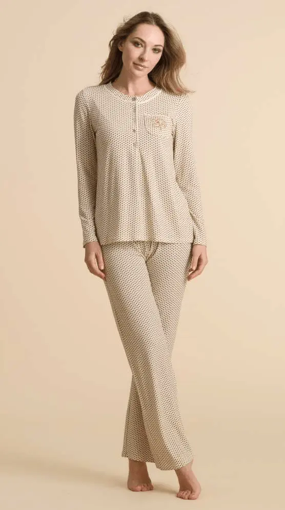Pepita Pigiama Serafino Donna Viscosa 5011